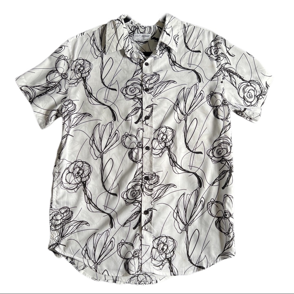 White Light shirt with black doodles